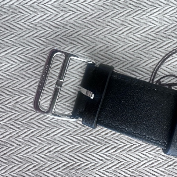 Hermes Black Leather Watch Strap - Picture 3 of 4